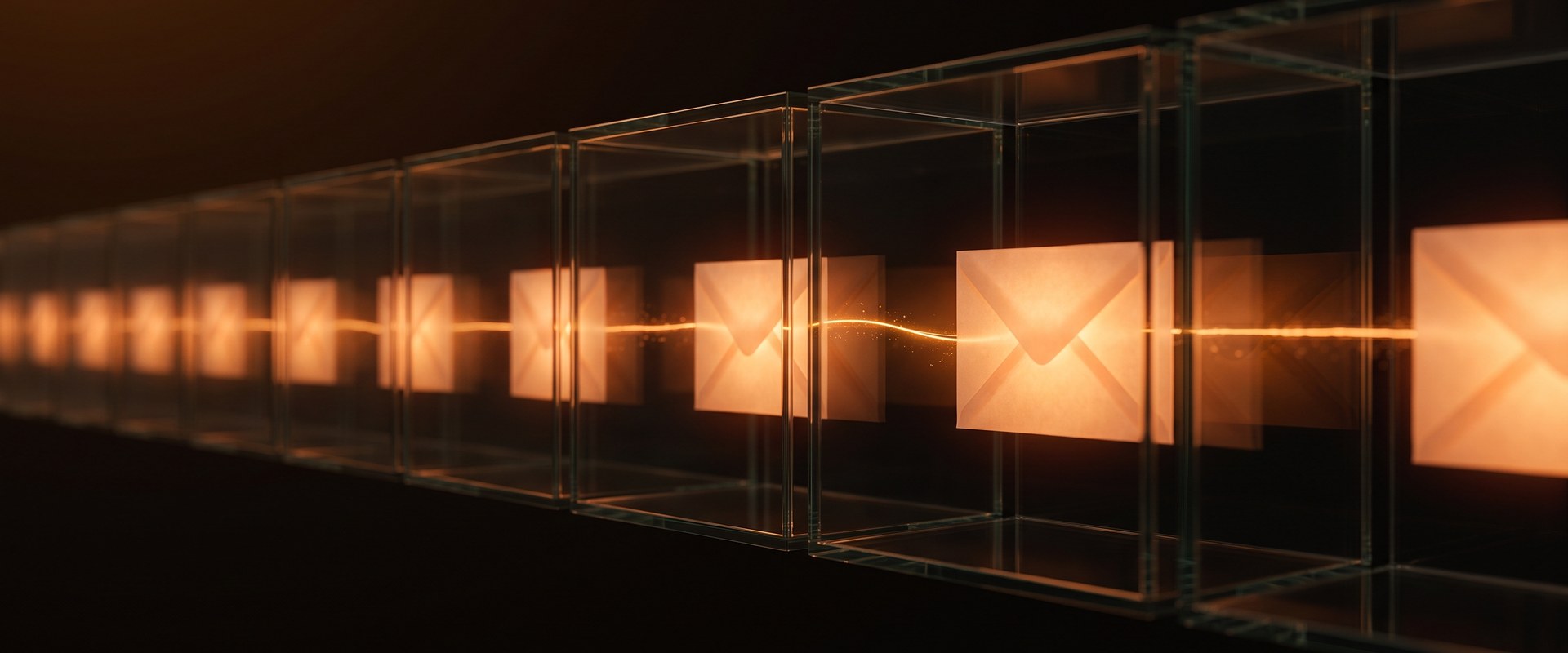 Glass cells with a thread of light passing between two envelopes